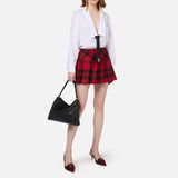 Abito a camicia in popeline e gonna in tartan
