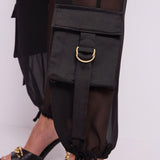 Pantalone cargo trasparente