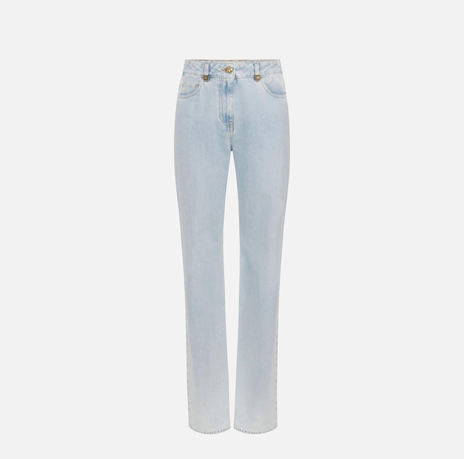Jeans a palazzo con dettaglio logo - Elisabetta Franchi PJ94I51E2 192 ELISABETTA FRANCHI 