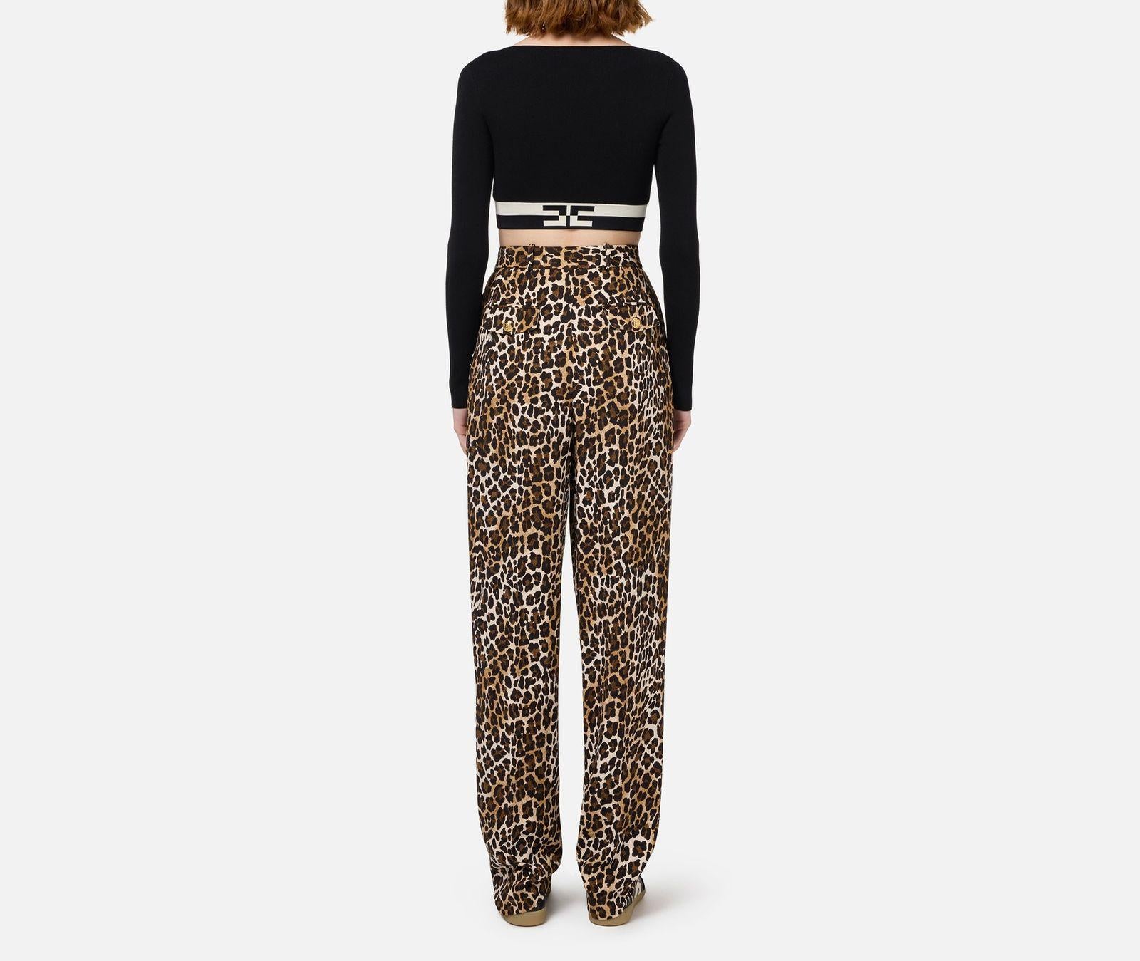 Maglia cropped con bande logo MK55S46E2 685 ELISABETTA FRANCHI 