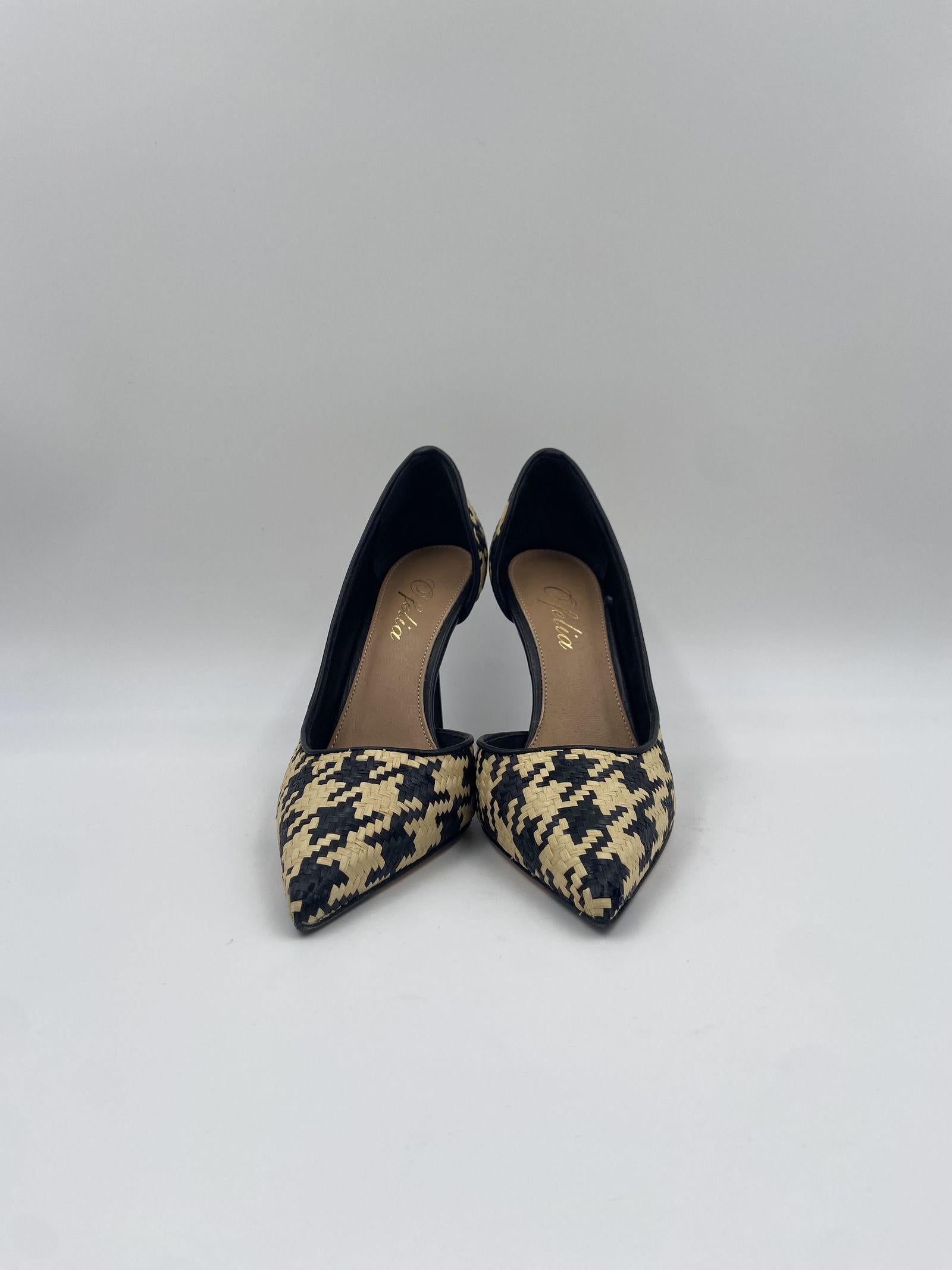 Sandalo in rafia con apertura laterale H2237 NEROBEIGE OFELIA 