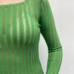 Maglia trasparente maniche lunghe 25002 VERDE OFELIA 