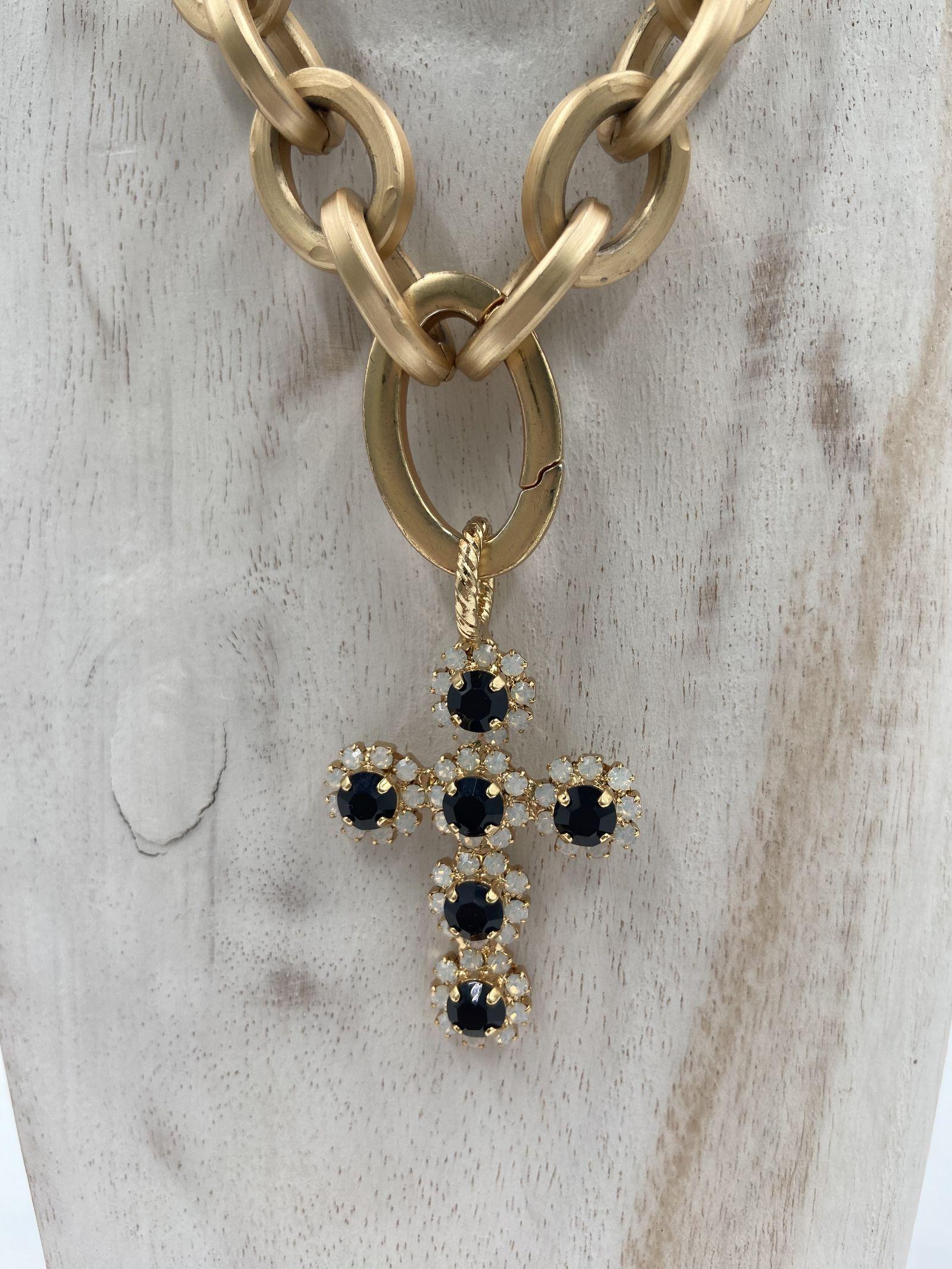 Ciondolo Croce Lulu Mini - Alevà CROCELULU ORONERO ALEVA' 