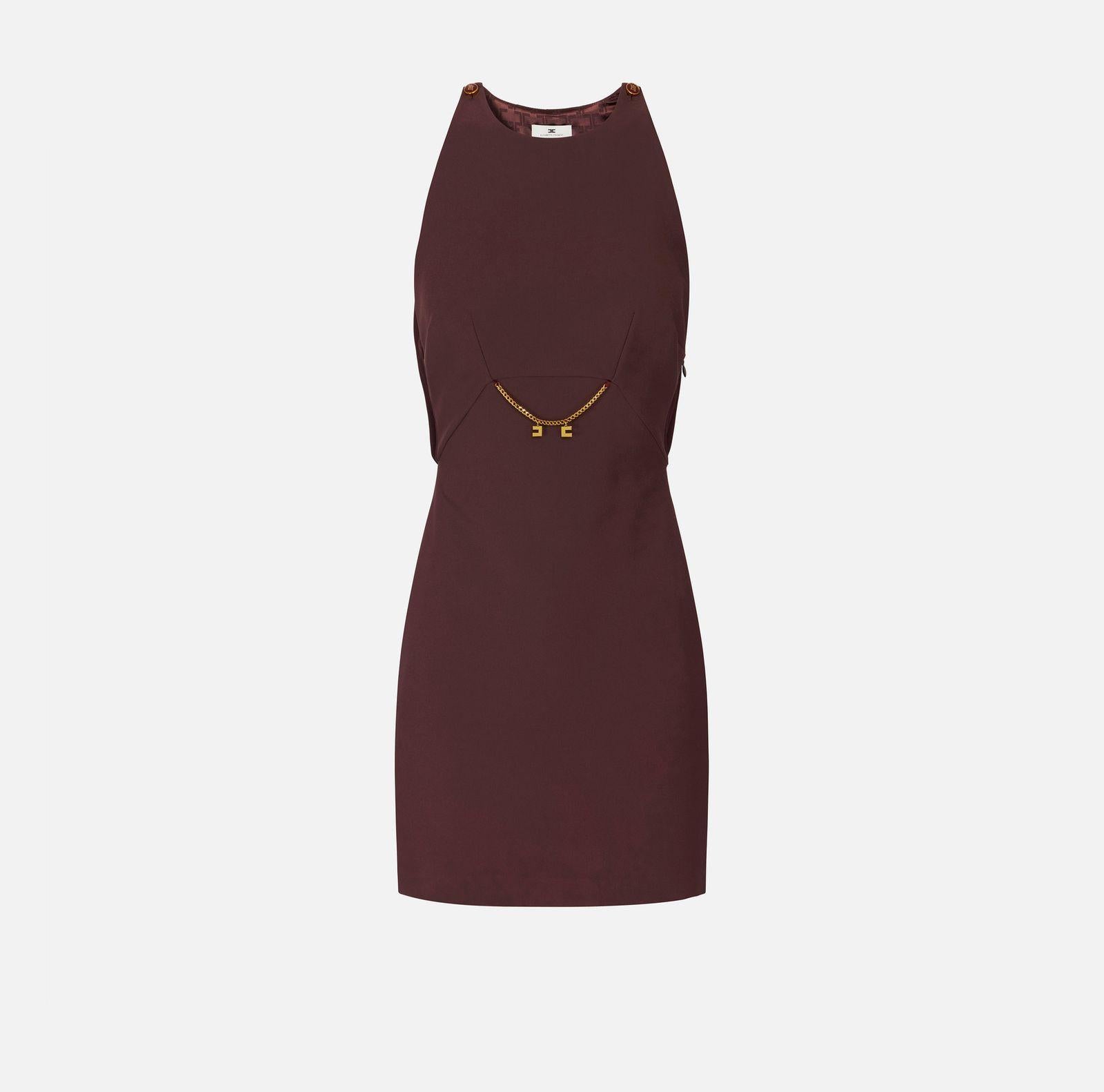 Abito in crèpe e georgette - Elisabetta Franchi AB80856E2 EA4 ELISABETTA FRANCHI 