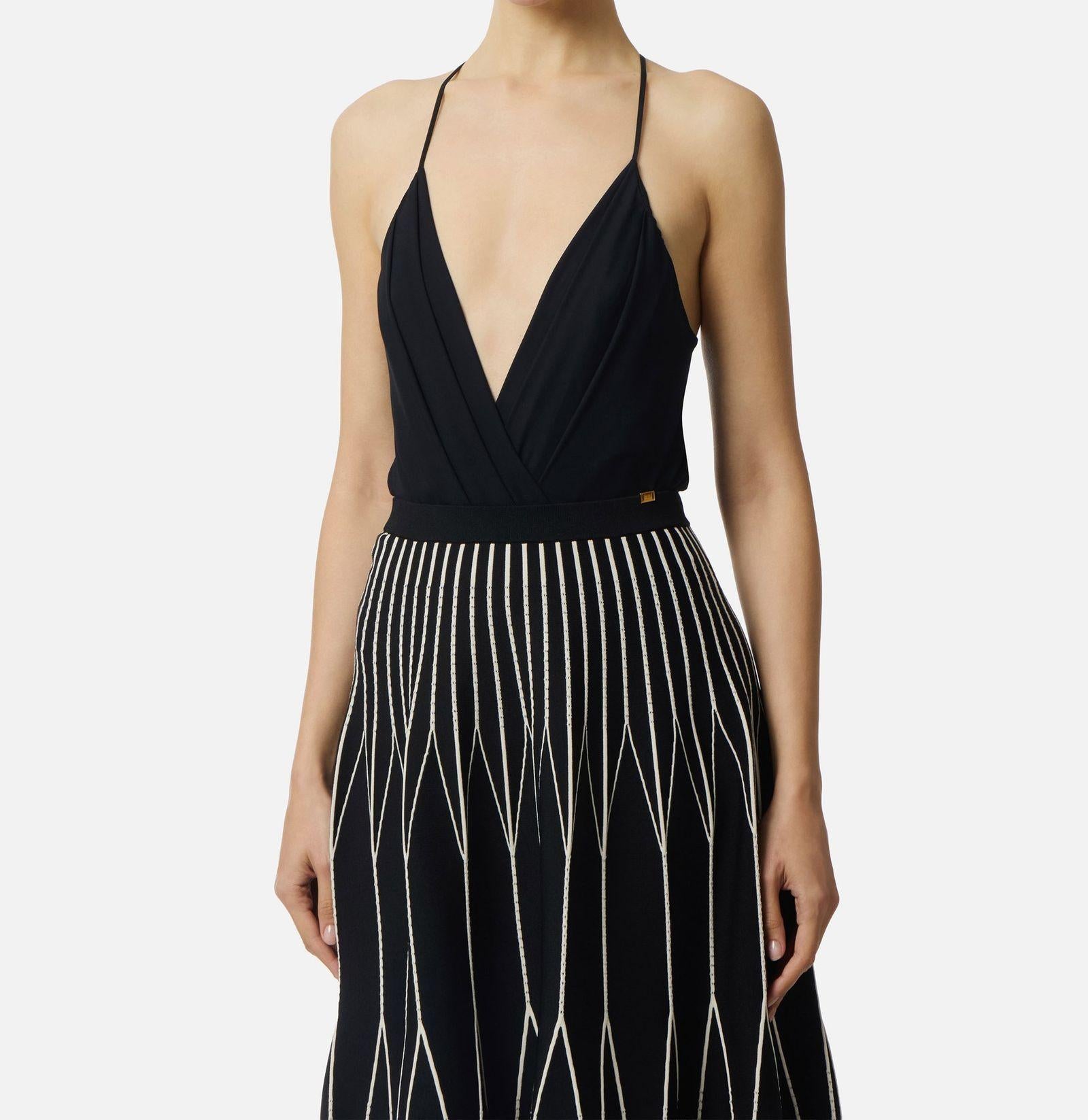 Body in georgette - Elisabetta Franchi BO01461E2 110 ELISABETTA FRANCHI 