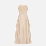 Abito in ottoman con ricami floreali - Elisabetta Franchi AB94262E2 045 ELISABETTA FRANCHI 