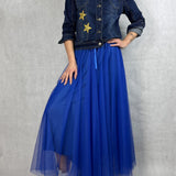 Giubbotto corto in denim con orsetti