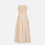 Abito in ottoman con ricami floreali - Elisabetta Franchi AB94262E2 045 ELISABETTA FRANCHI 