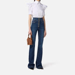 Camicia balloon in popeline - Elisabetta Franchi CA10156E2 100 ELISABETTA FRANCHI 