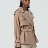 Trench regular in tessuto tecnico