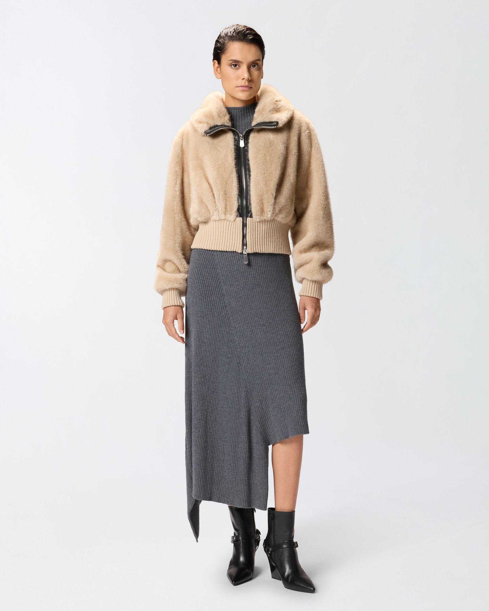 Giubbotto bomber pelliccia 105399A2PI C60 PINKO 