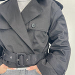 Giacca trench doppio petto B9603 NERO OFELIA 
