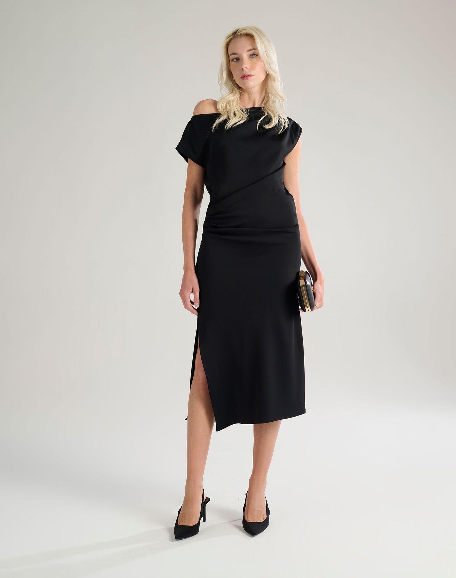Abito con drappeggio A170VU MA001 MANILA GRACE 