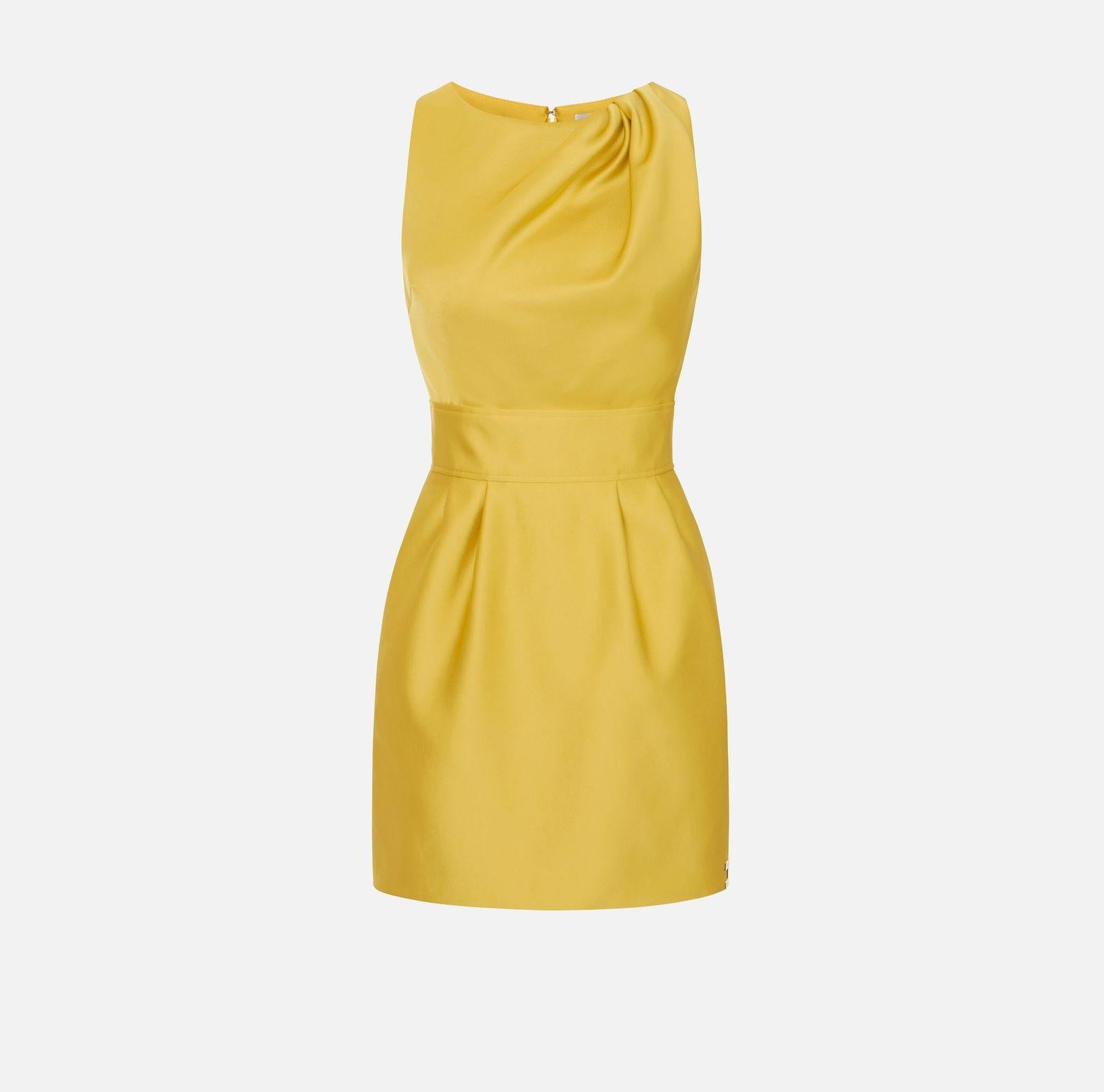 Abito in duchesse con dettagli - Elisabetta Franchi AB87561E2 EV4 ELISABETTA FRANCHI 