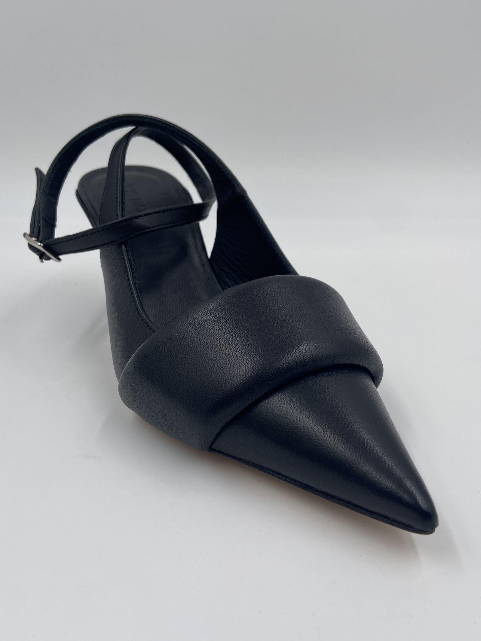 Sandalo slingback in pelle 1C6500D NERO VIC MATIE' 