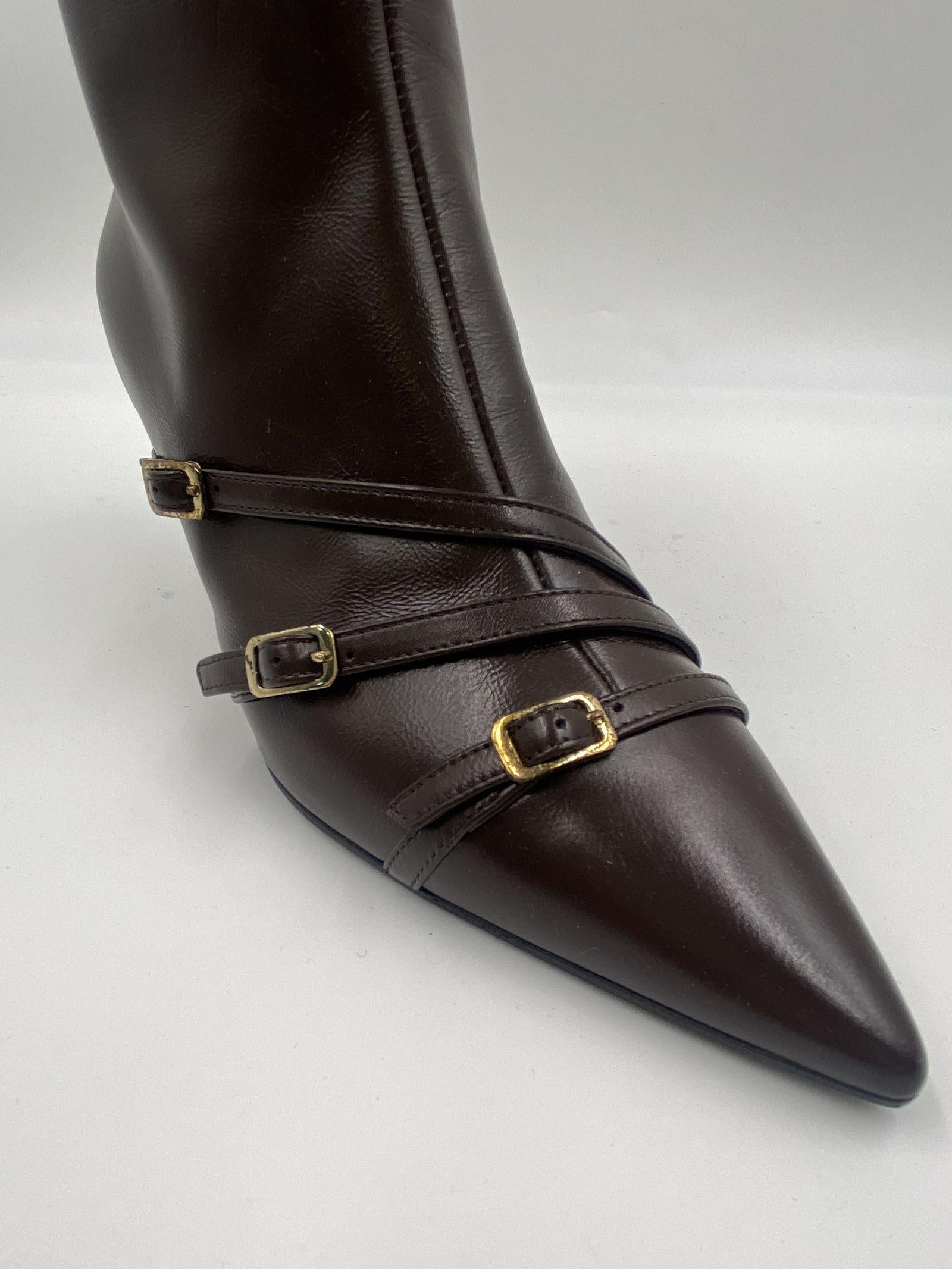 Stivaletto  moro con cinturini 9559 MORO SPAZIO MODA 