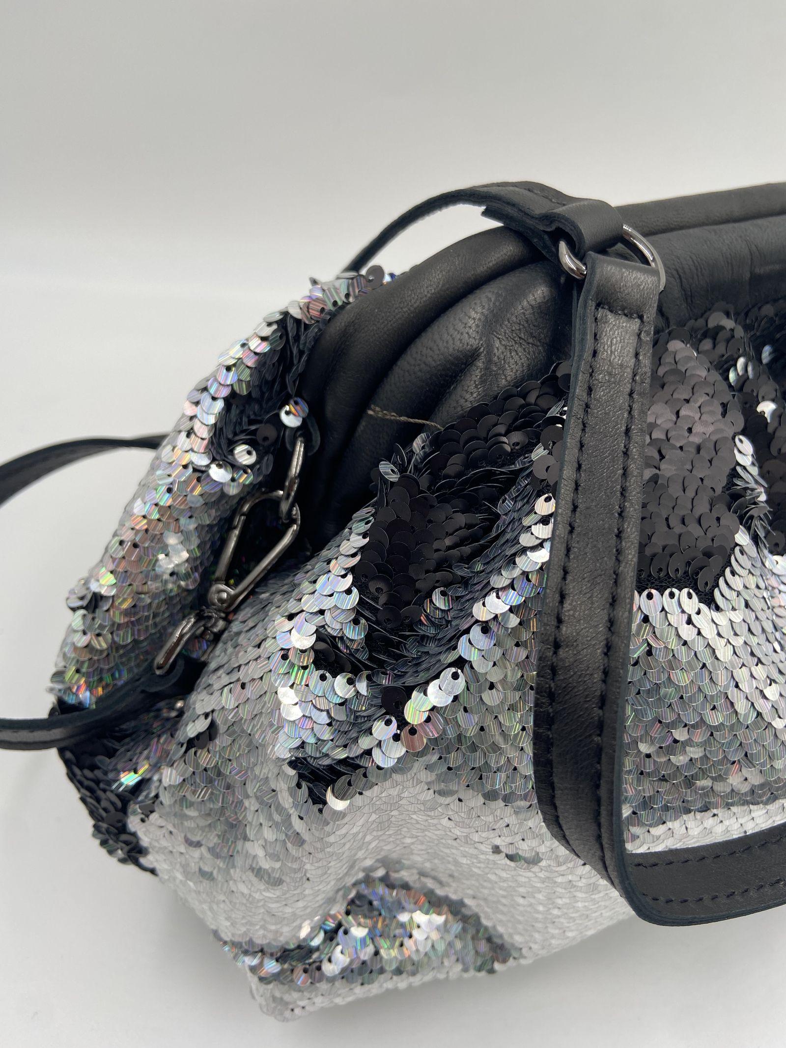 Borsa hobo paillettes argento nero - Ofelia AR027P ARGENTO OFELIA 