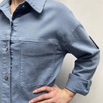 Camicia in denim con patch 525106BIS AZZURRO OFELIA 