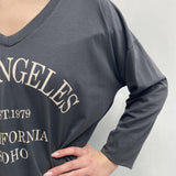 T-shirt stampa Los Angeles 2831LOSANGELES ANTRACITE OFELIA 