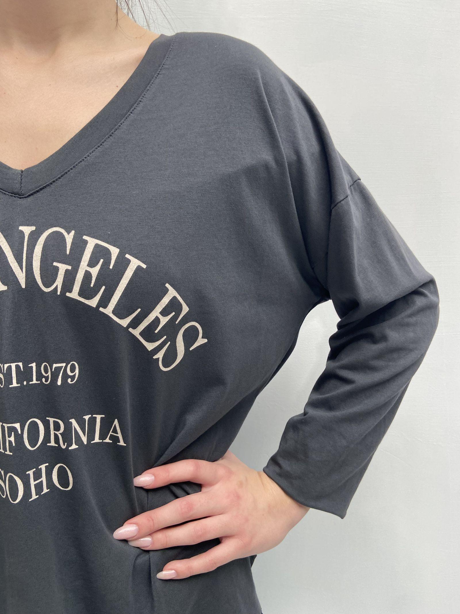 T-shirt stampa Los Angeles 2831LOSANGELES ANTRACITE OFELIA 