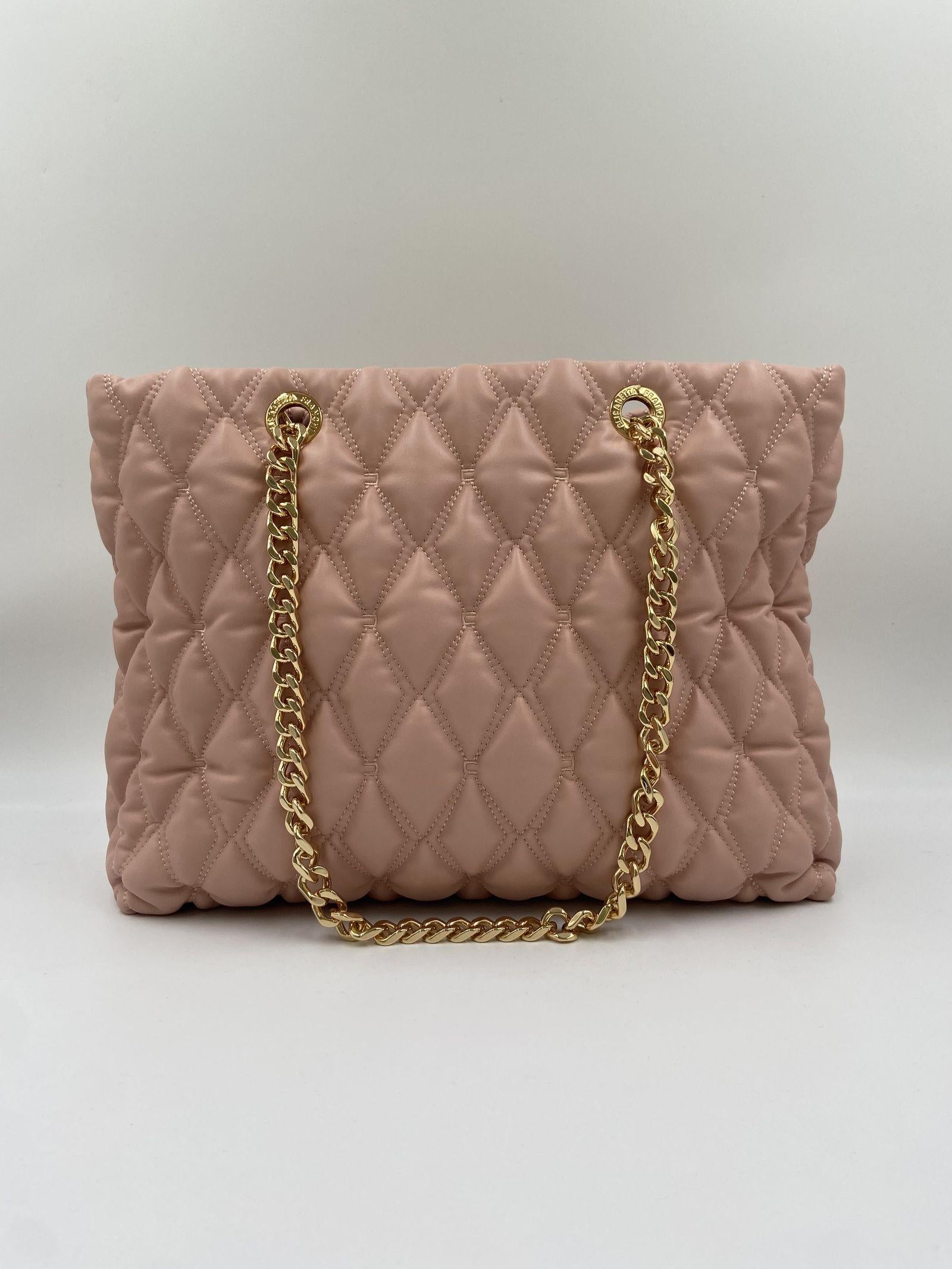Borsa shopper grande in tessuto embossed - Elisabetta Franchi BS64A47E2 181 ELISABETTA FRANCHI 