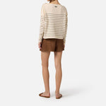 Shorts in lino con cinturini - Elisabetta Franchi SH01162E2 600 ELISABETTA FRANCHI 