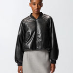 Bomber corto effetto pelle 105372A2P4 Z99 PINKO 