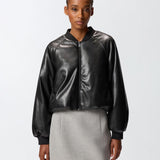 Bomber corto effetto pelle 105372A2P4 Z99 PINKO 