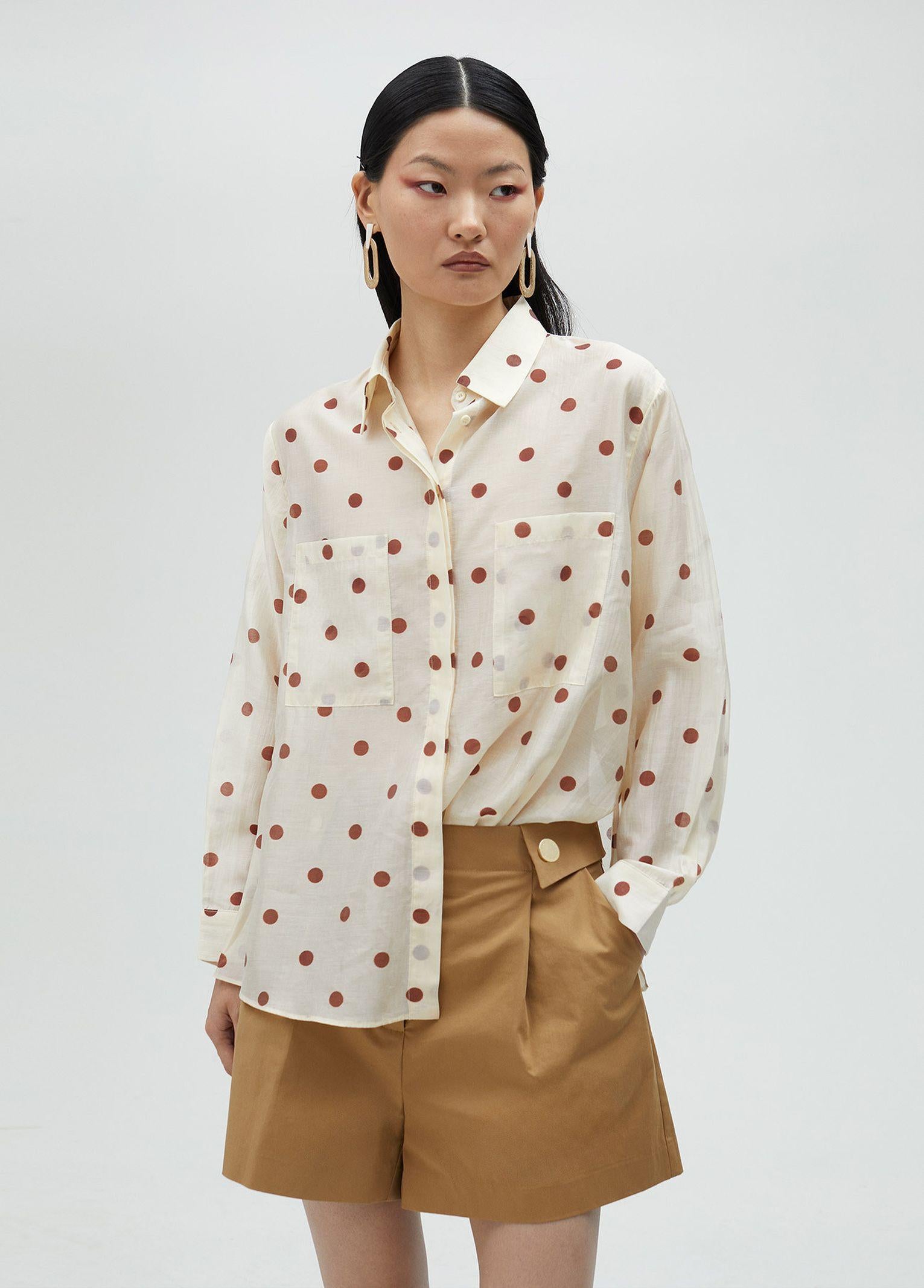 Camicia trasparente motivo pois MS2515026 001 MAITE 