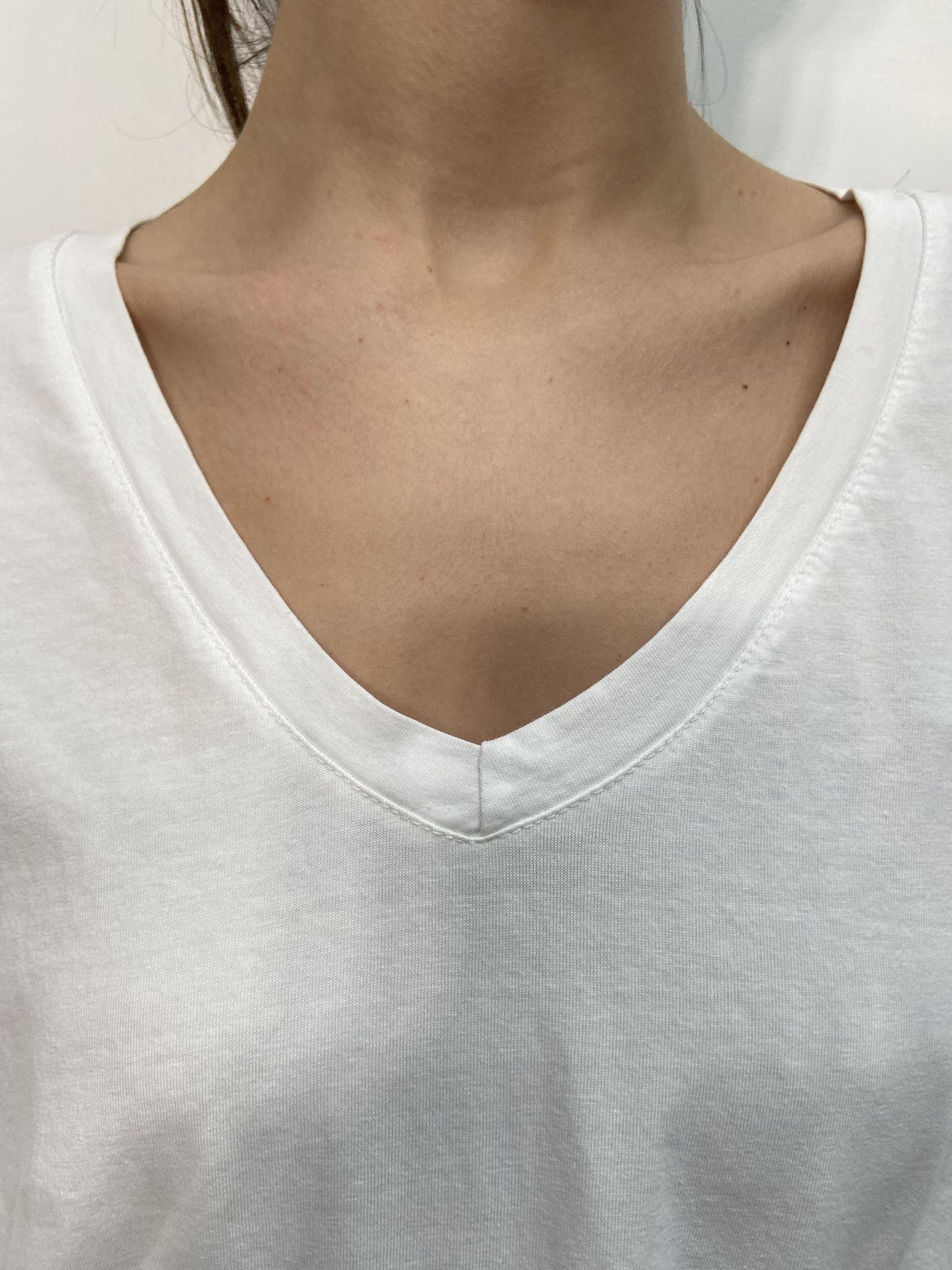 T-shirt scollo a V 2831 BIANCO OFELIA 