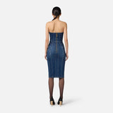 Abito bustier in denim AJ44D56E2 104 ELISABETTA FRANCHI 