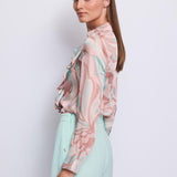 Camicia rouches satinata