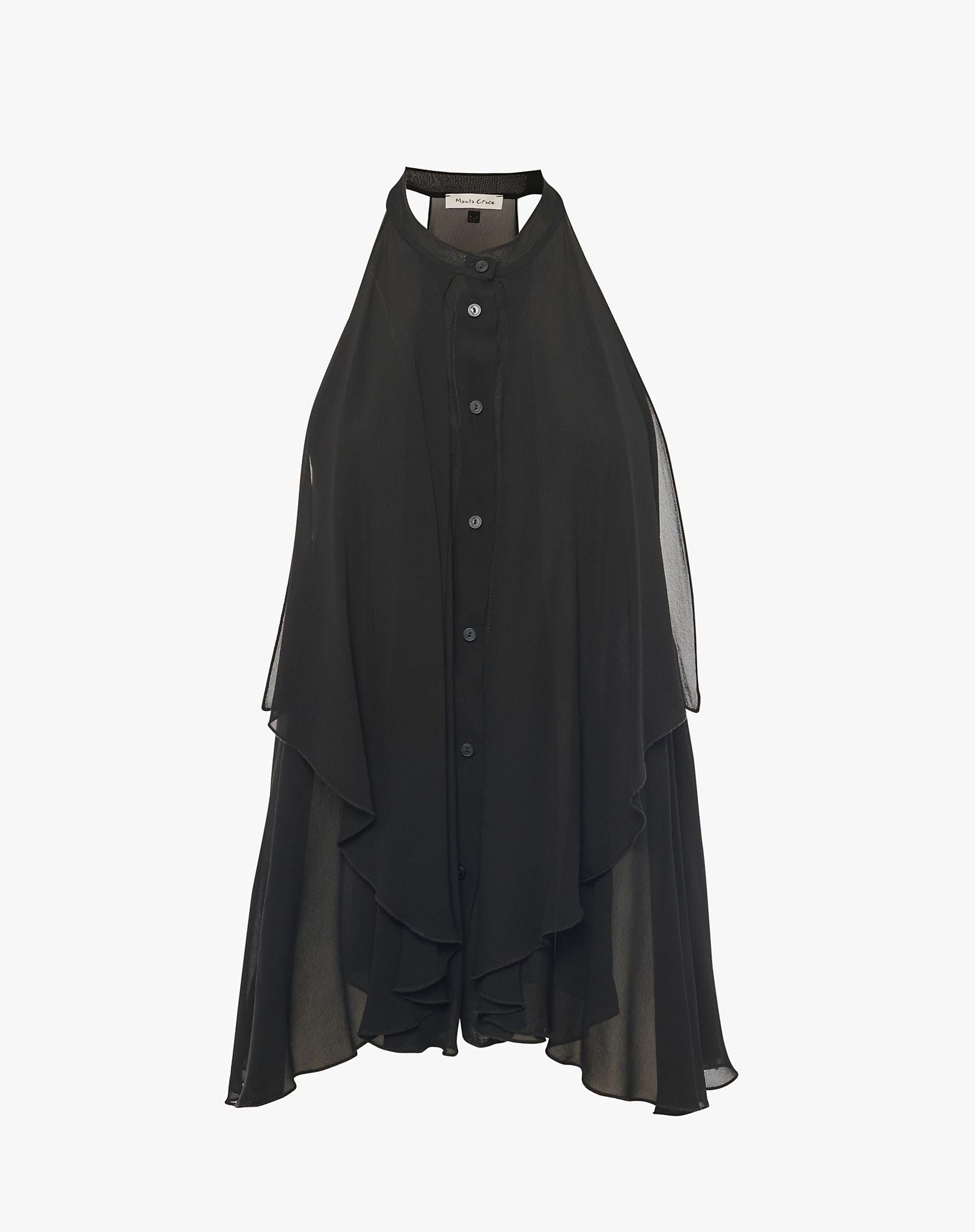 Camicia con rouches C020VU MA001 MANILA GRACE 