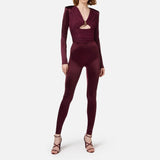 Tuta in lycra lucida con inserti plissè TU01946E2 CG3 ELISABETTA FRANCHI 