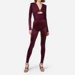 Tuta in lycra lucida con inserti plissè TU01946E2 CG3 ELISABETTA FRANCHI 