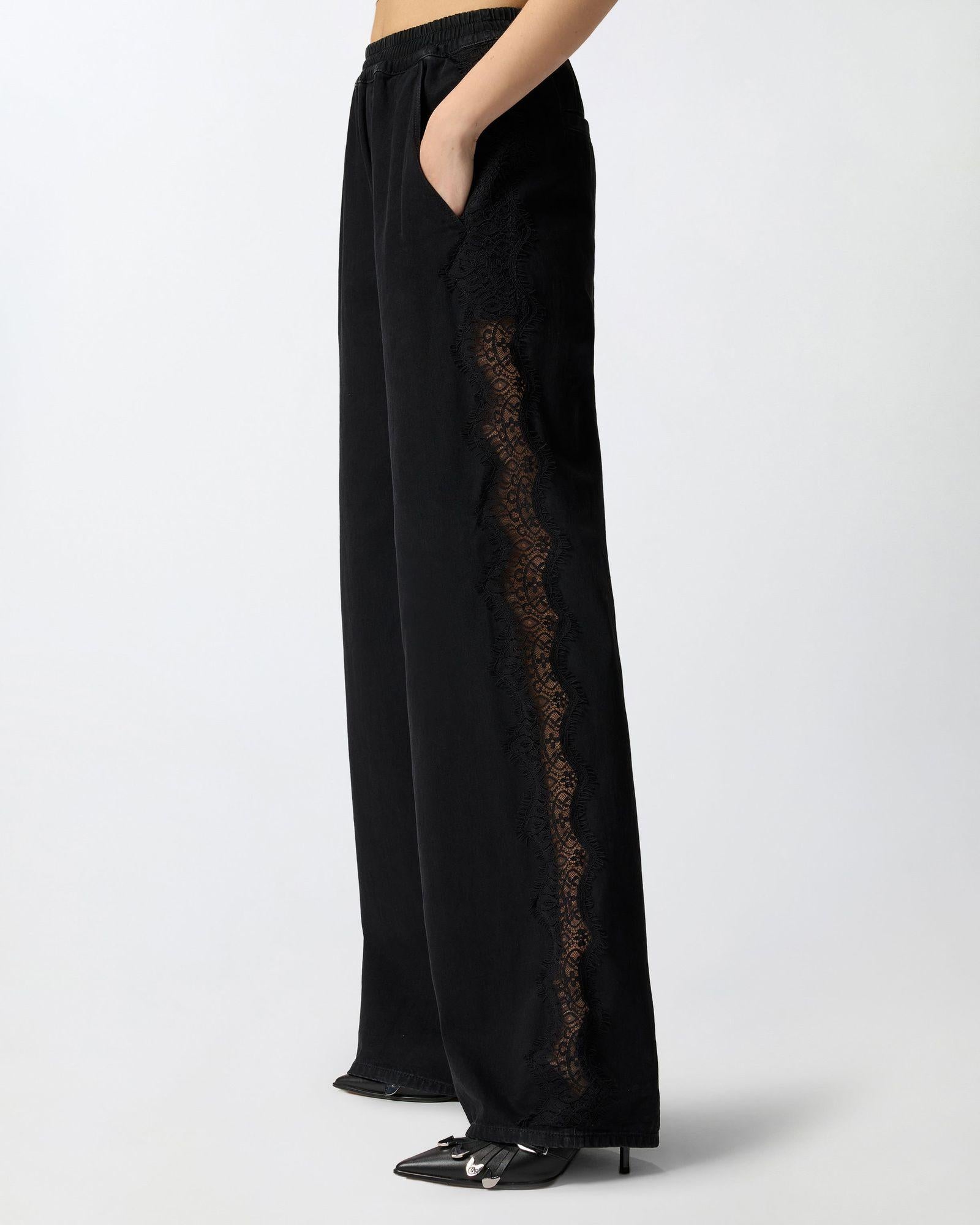 Pantaloni con banda laterale in pizzo - Pinko 106422A33U Z99 PINKO 