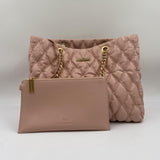 Borsa shopper grande in tessuto embossed