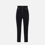 Pantalone con dettagli zip - Elisabetta Franchi PA11956E2 110 ELISABETTA FRANCHI 