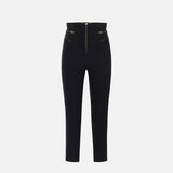 Pantalone con dettagli zip - Elisabetta Franchi PA11956E2 110 ELISABETTA FRANCHI 