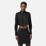 Camicia cropped in raso CA09756E2 110 ELISABETTA FRANCHI 