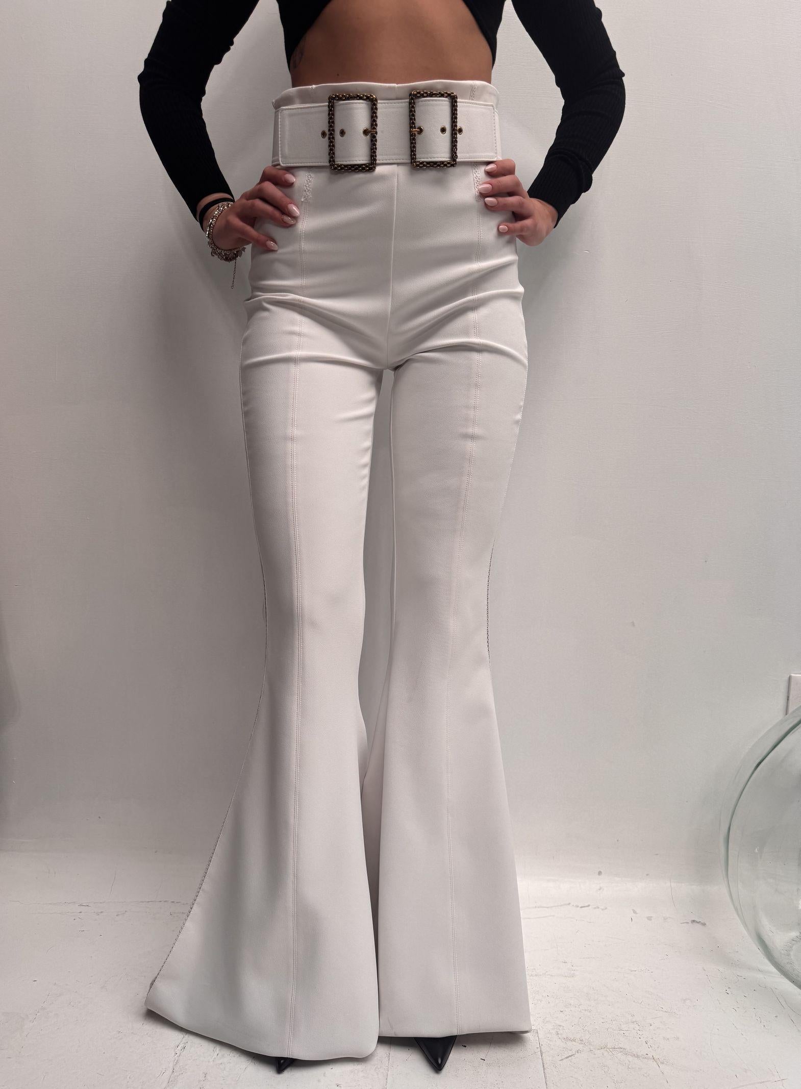 Pantalone con cinturone - Elisabetta Franchi PA06932E2 360 ELISABETTA FRANCHI 