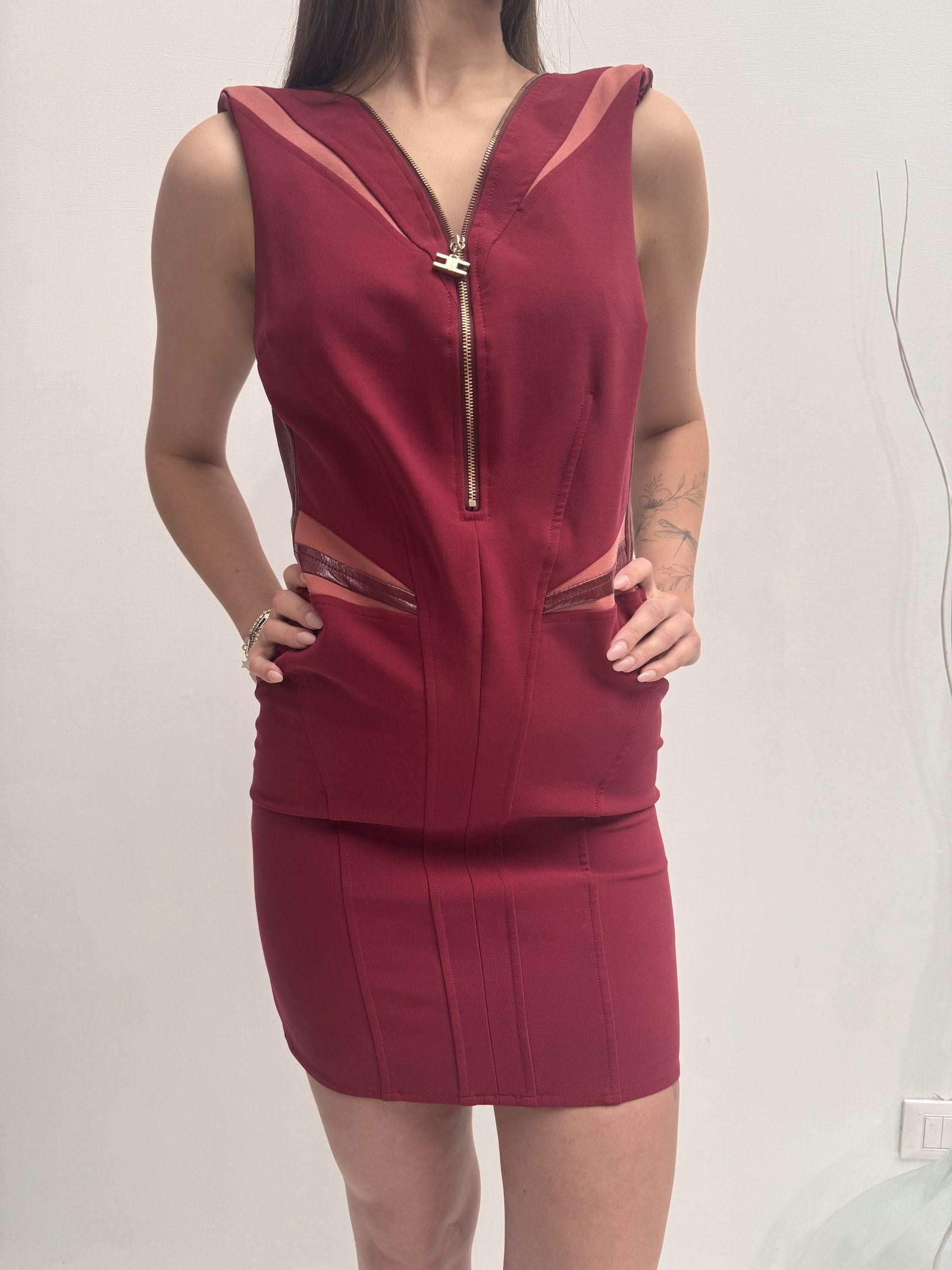 Abito con zip gioiello - Elisabetta Franchi AB57387E2 S31 ELISABETTA FRANCHI 