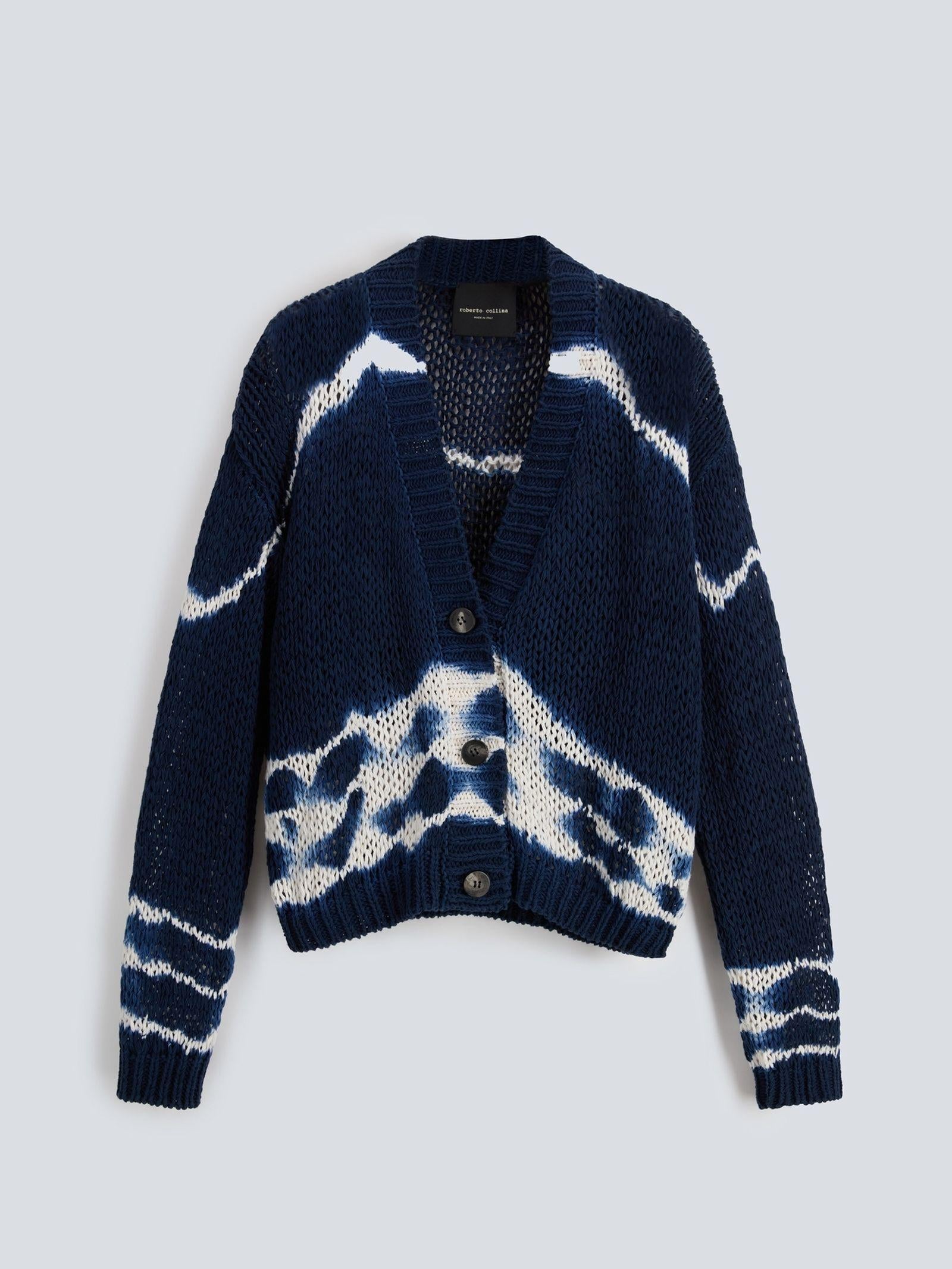 Cardigan tie-dye handmade B42010 B4210 ROBERTO COLLINA 