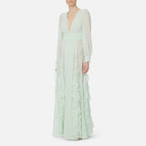 Abito lungo in georgette - Elisabetta Franchi ABRT252E2 124 ELISABETTA FRANCHI 