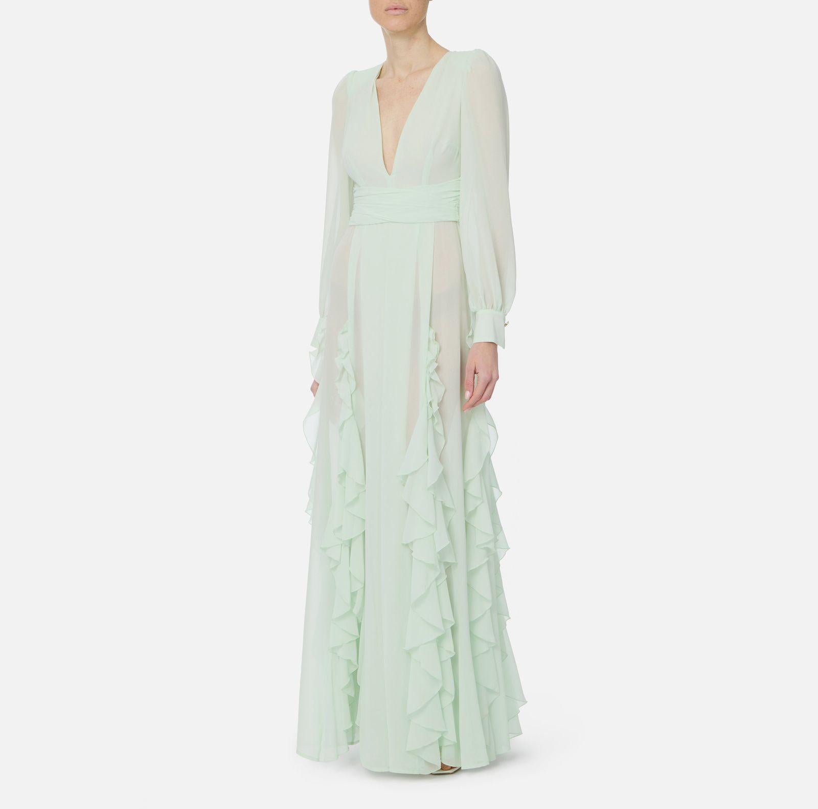 Abito lungo in georgette - Elisabetta Franchi ABRT252E2 124 ELISABETTA FRANCHI 