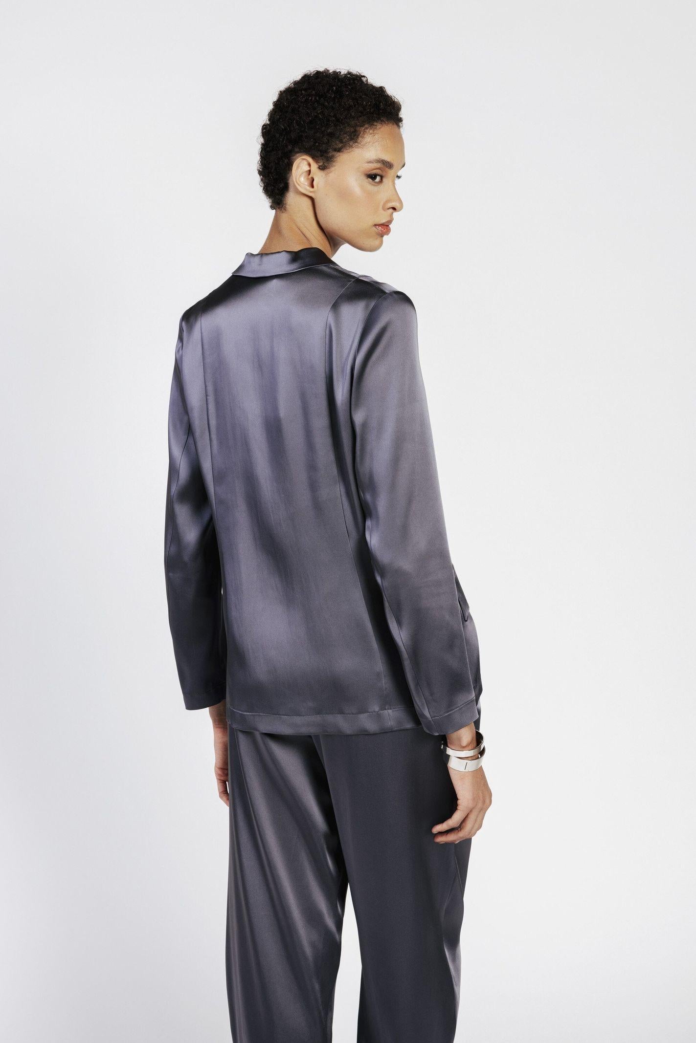 Giacca monopetto in satin IROM12D8 22 CARLA G. 