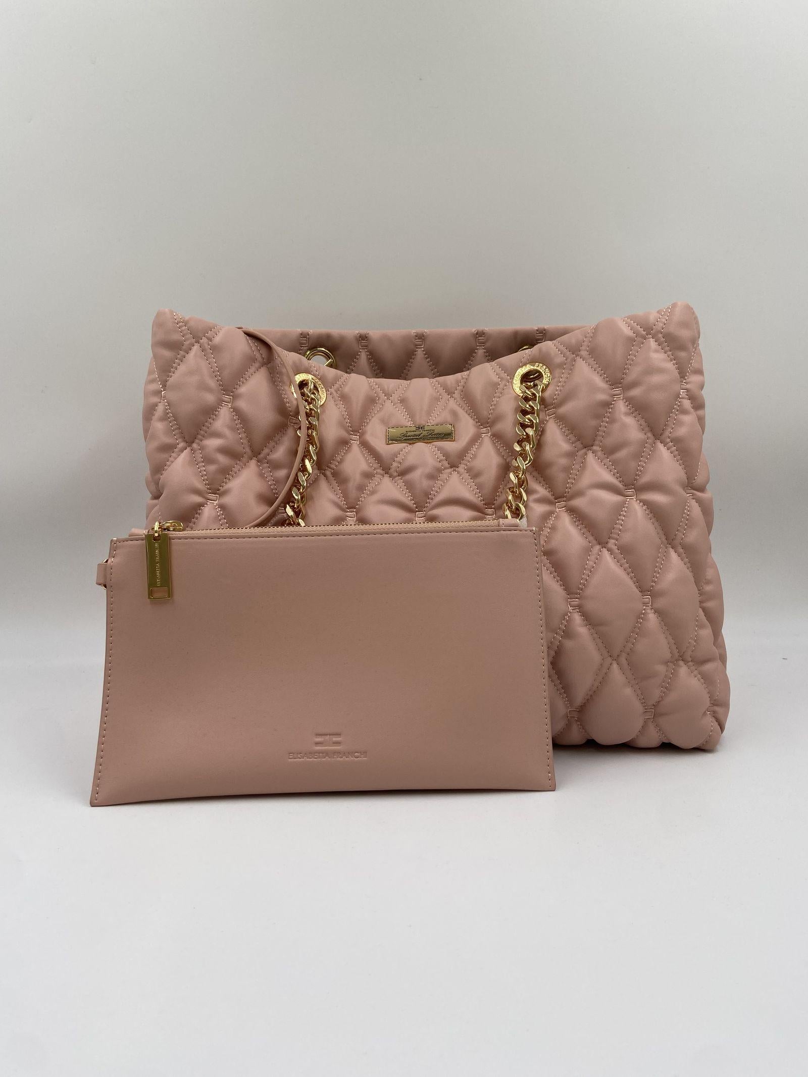 Borsa shopper grande in tessuto embossed - Elisabetta Franchi BS64A47E2 181 ELISABETTA FRANCHI 
