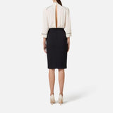 Abito in georgette con piping - Elisabetta Franchi AB77151E2 E84 ELISABETTA FRANCHI 
