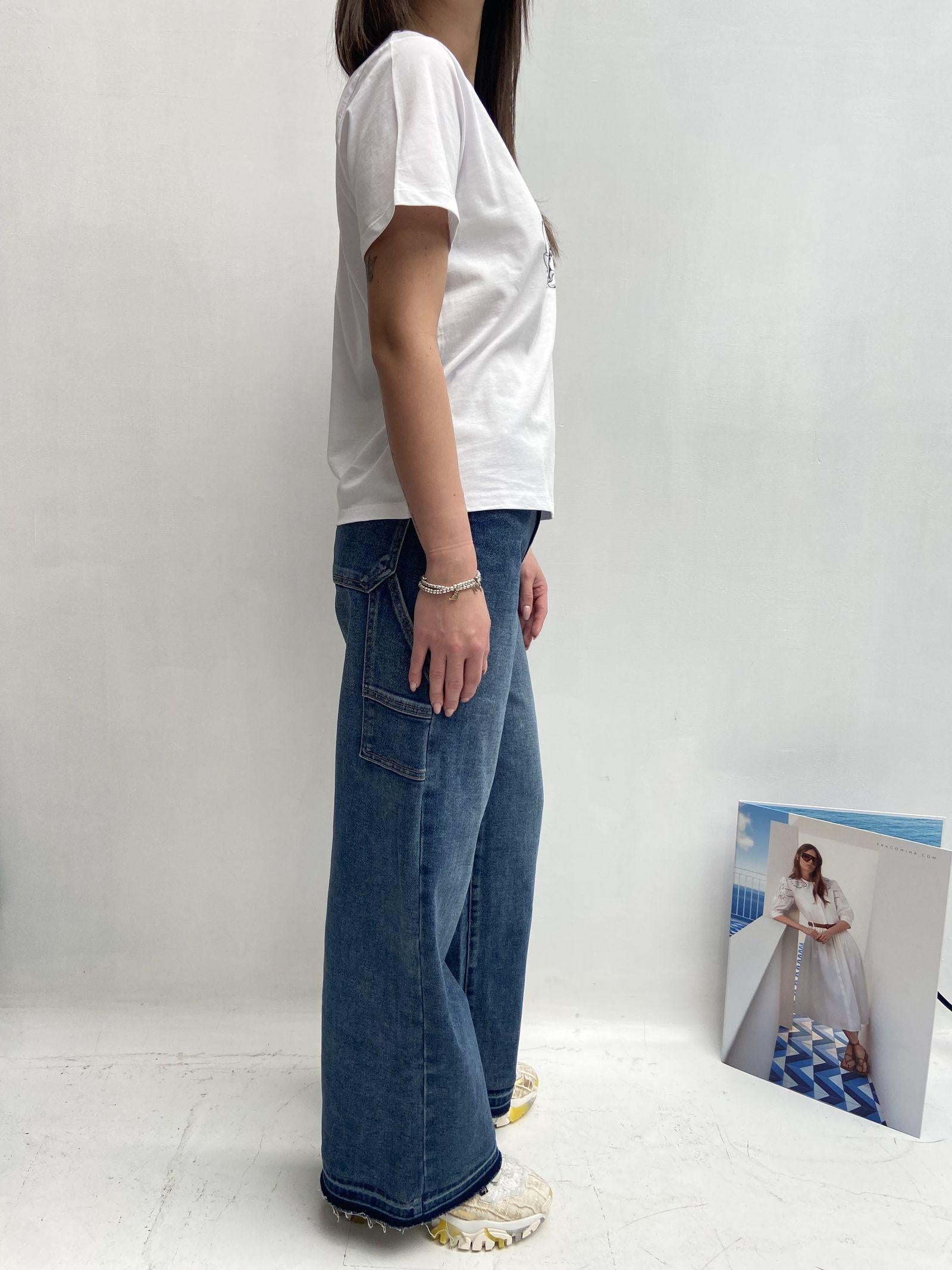 T-shirt girocollo Topolino -TopTee TP525 BIANCO TOP-TEE 