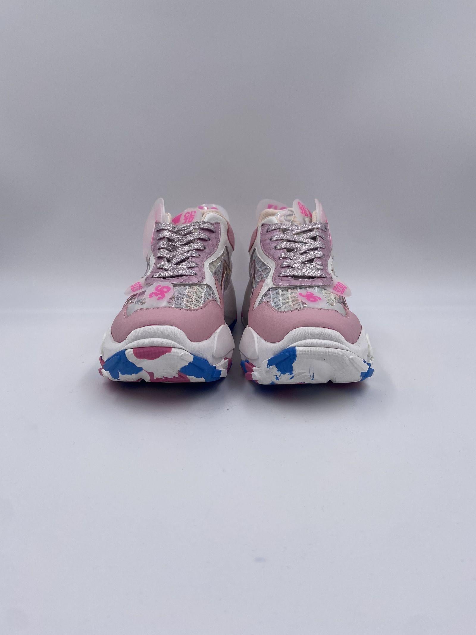 Sneakers rosa viola bianco 068 4801ROSA-VIOLA-BIANCO CLJD 